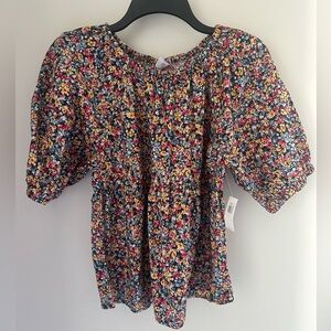 Printed puff sleeve top